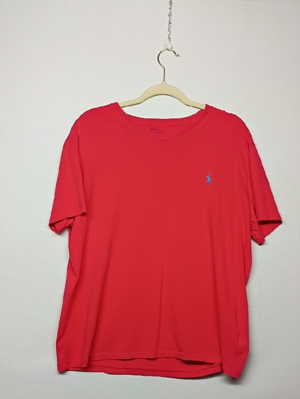 Polo by Ralph Lauren Pink V-Neck Tee with Blue Pony